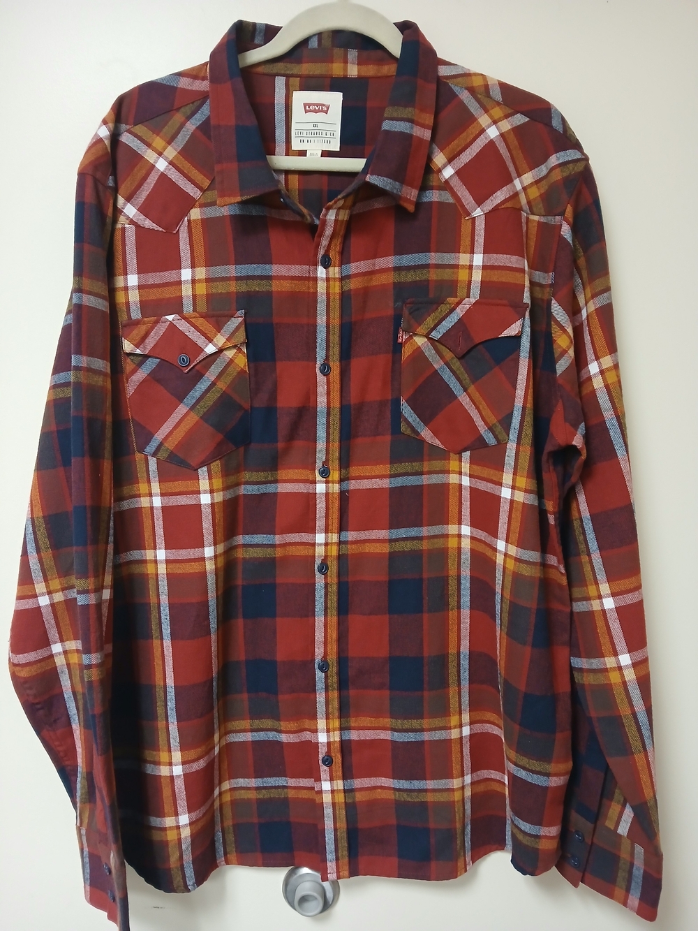 Levi's Men's Red Plaid Flannel Shirt